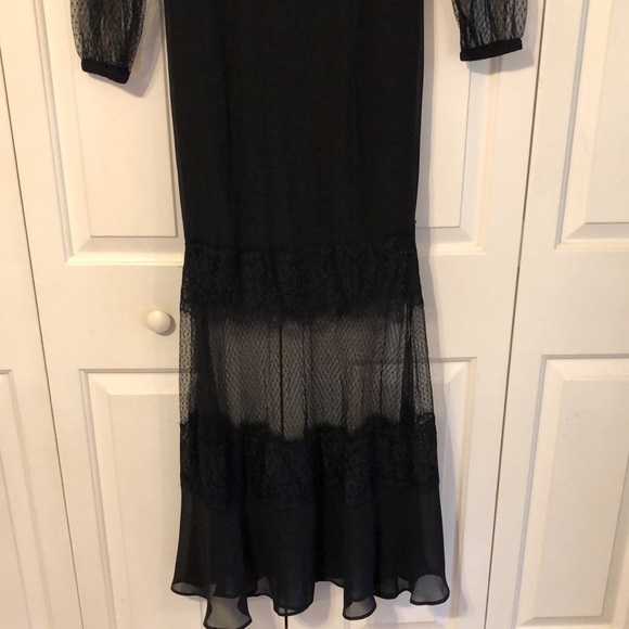Express Black Lace Bandeau Maxi Goth Dress Size 2 - Picture 4 of 7